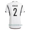 Camiseta de fútbol Alemania Antonio Rudiger 2 Primera Equipación Mundial 2022 - Hombre